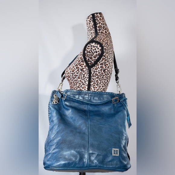A.S.98 HYDE Bag | Extra Large Oceanic Blue Studded Leather Purse Tote  – NWT - Picture 1 of 14